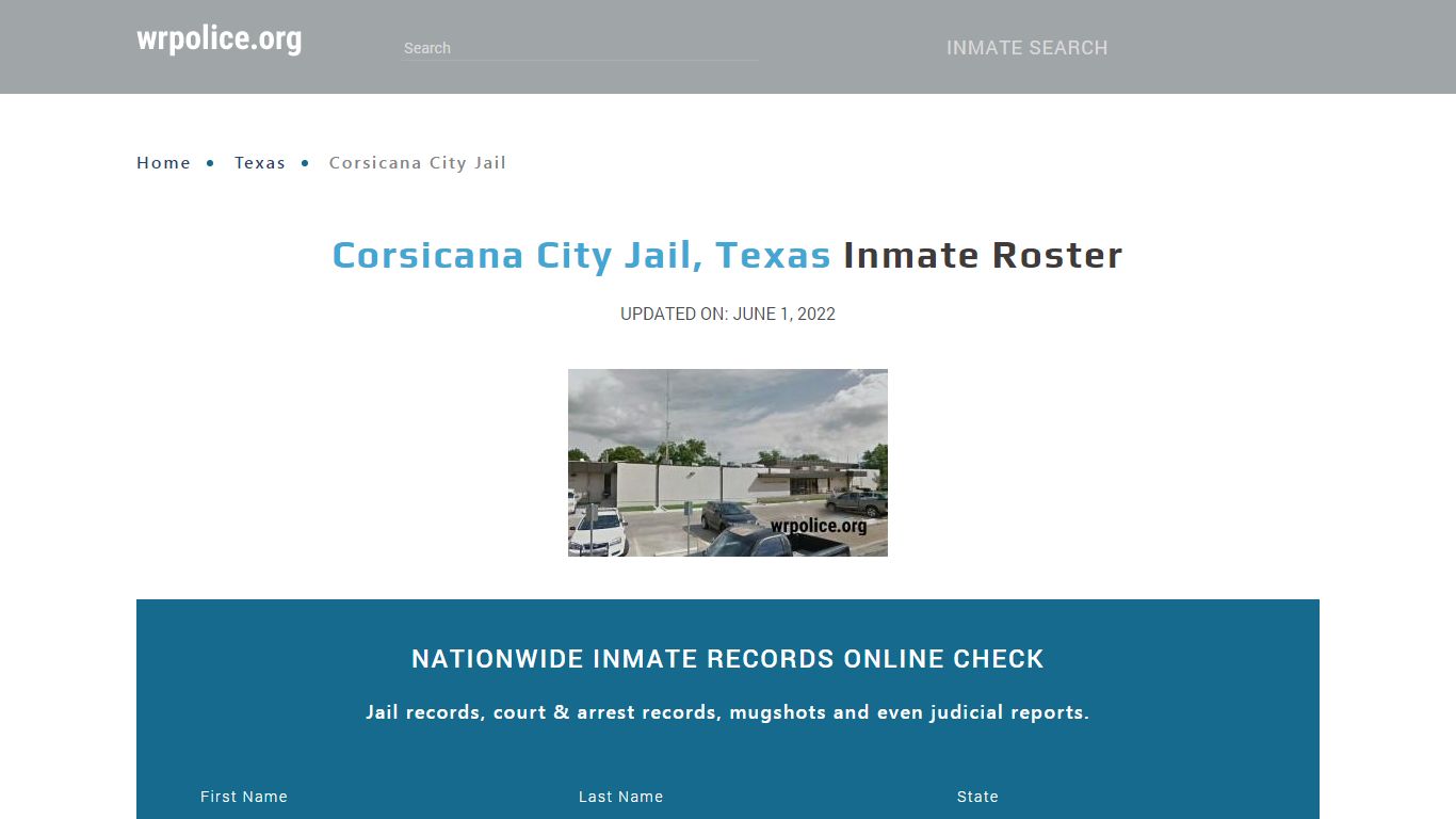 Corsicana City Jail, Texas - Inmate Locator